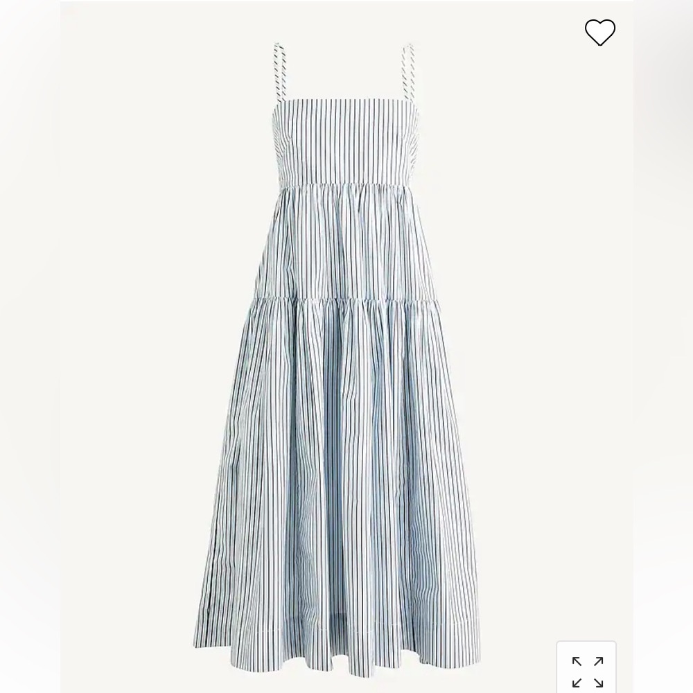 J Crew Tie-back tiered dress in stripe size 12